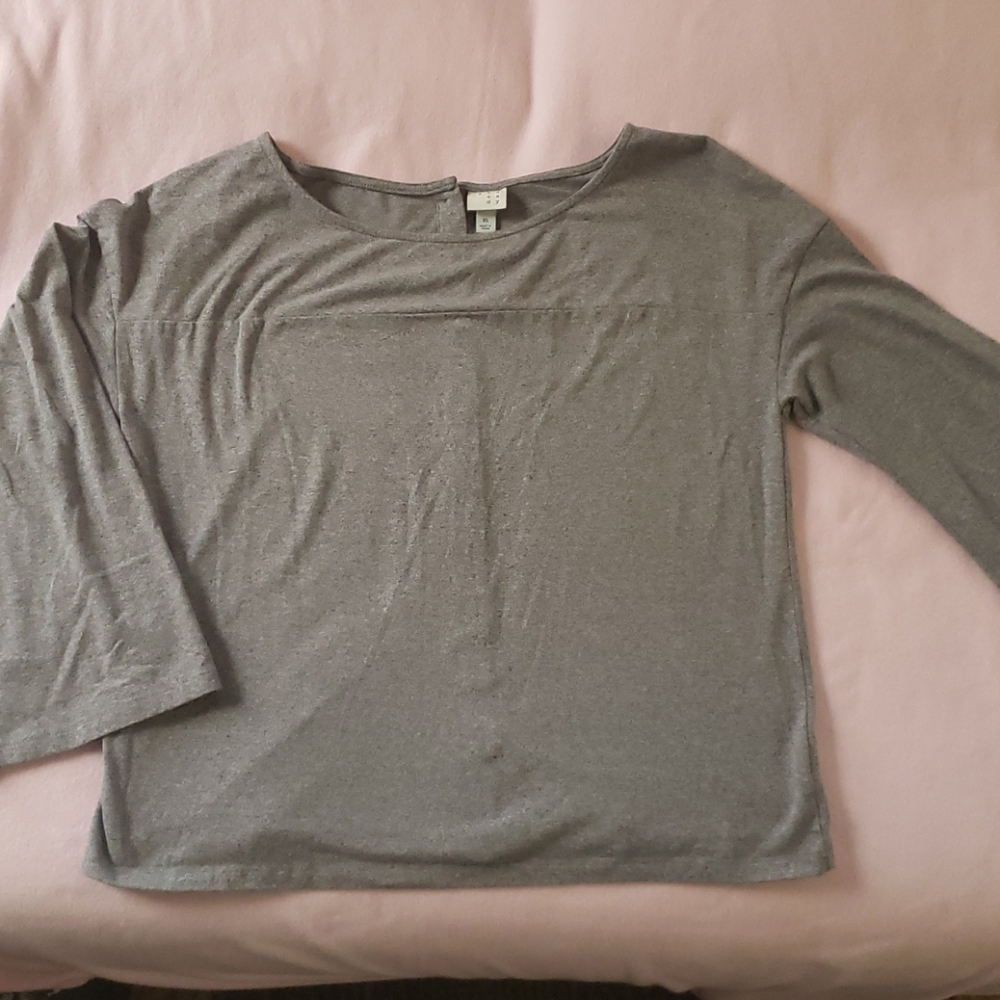 Long Bell Sleeve Button Back Top